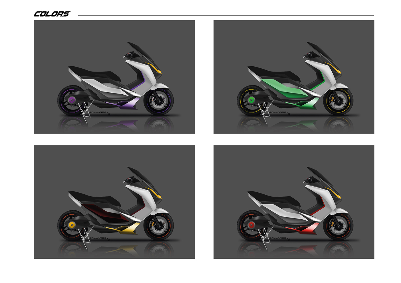 Adrian Gallard，Cool，fashionable，white，motorcycle，