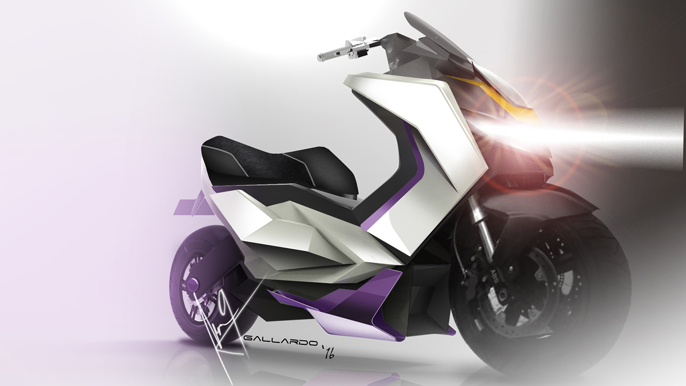 Adrian Gallard，Cool，fashionable，white，motorcycle，