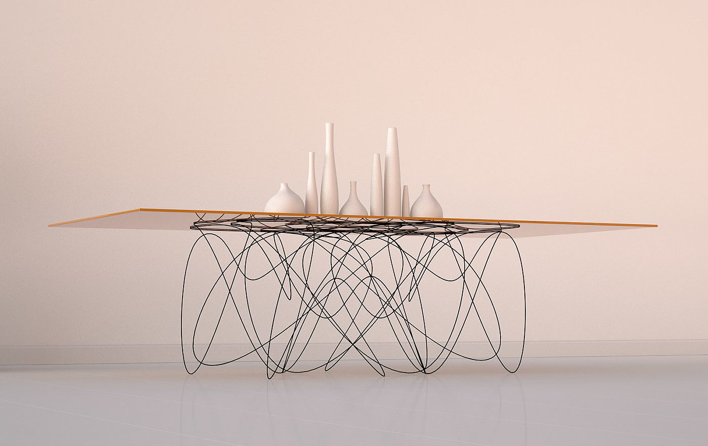 Quantum，Jason Phillips，Powder coating，steel wire，table，Table，Home Furnishing，