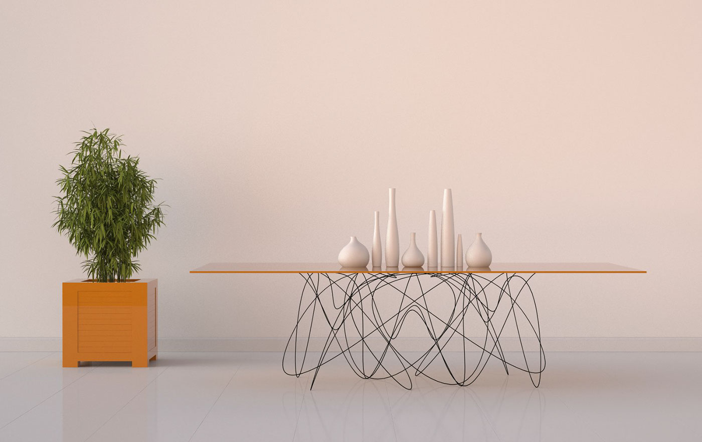 Quantum，Jason Phillips，Powder coating，steel wire，table，Table，Home Furnishing，