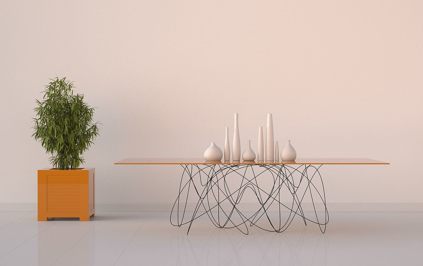 Quantum，Jason Phillips，Powder coating，steel wire，table，Table，Home Furnishing，