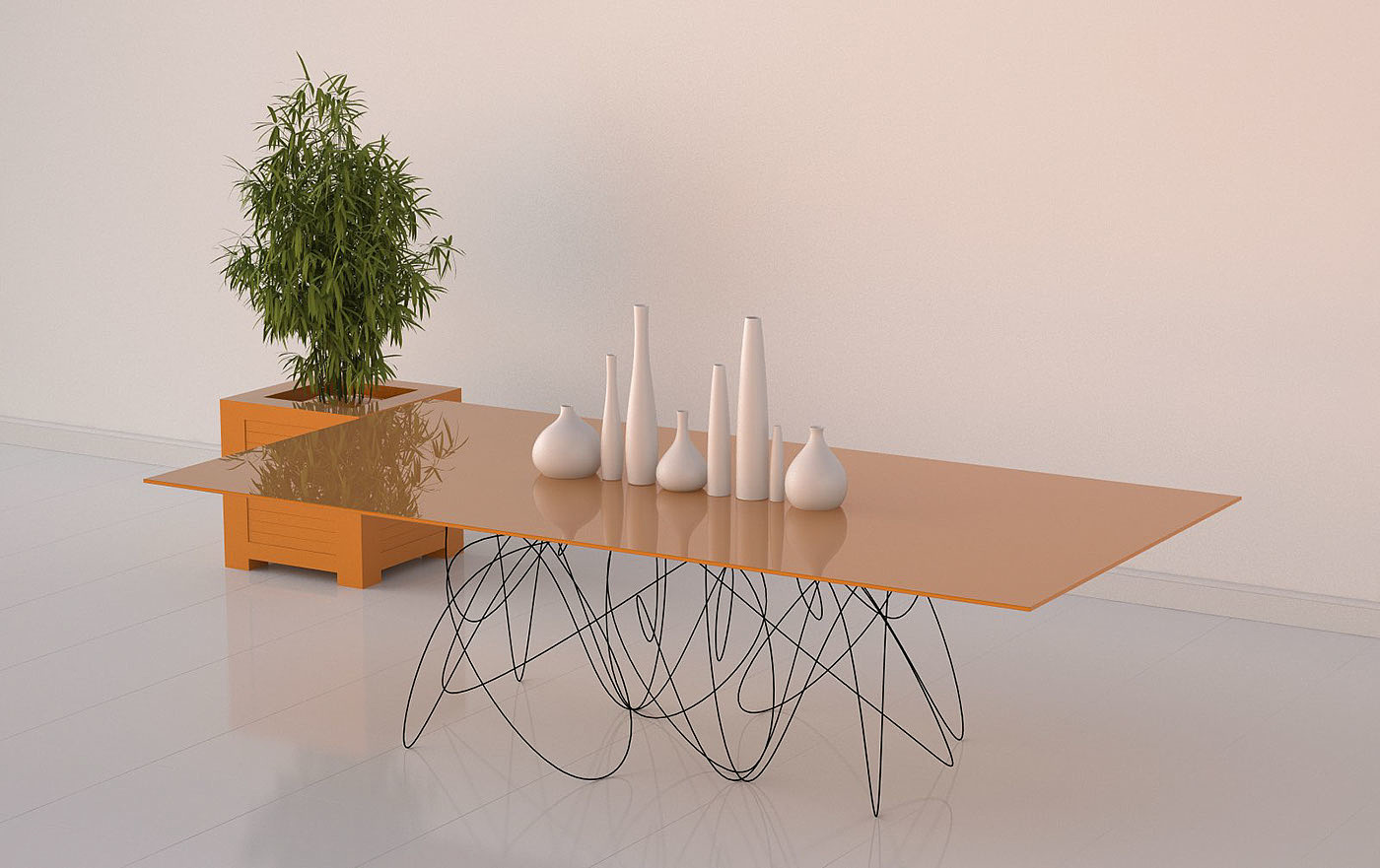 Quantum，Jason Phillips，Powder coating，steel wire，table，Table，Home Furnishing，