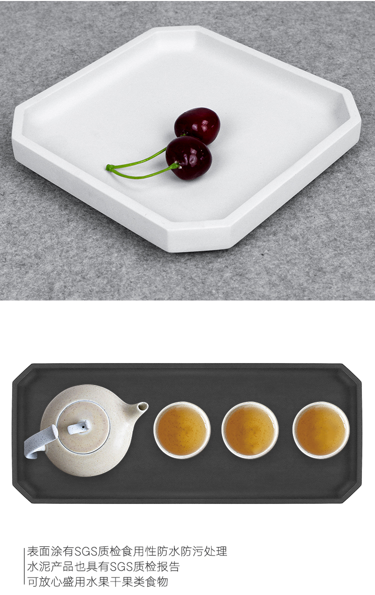 Cement tray，Storage tray，Creative decorative plate，New Chinese tea tray，