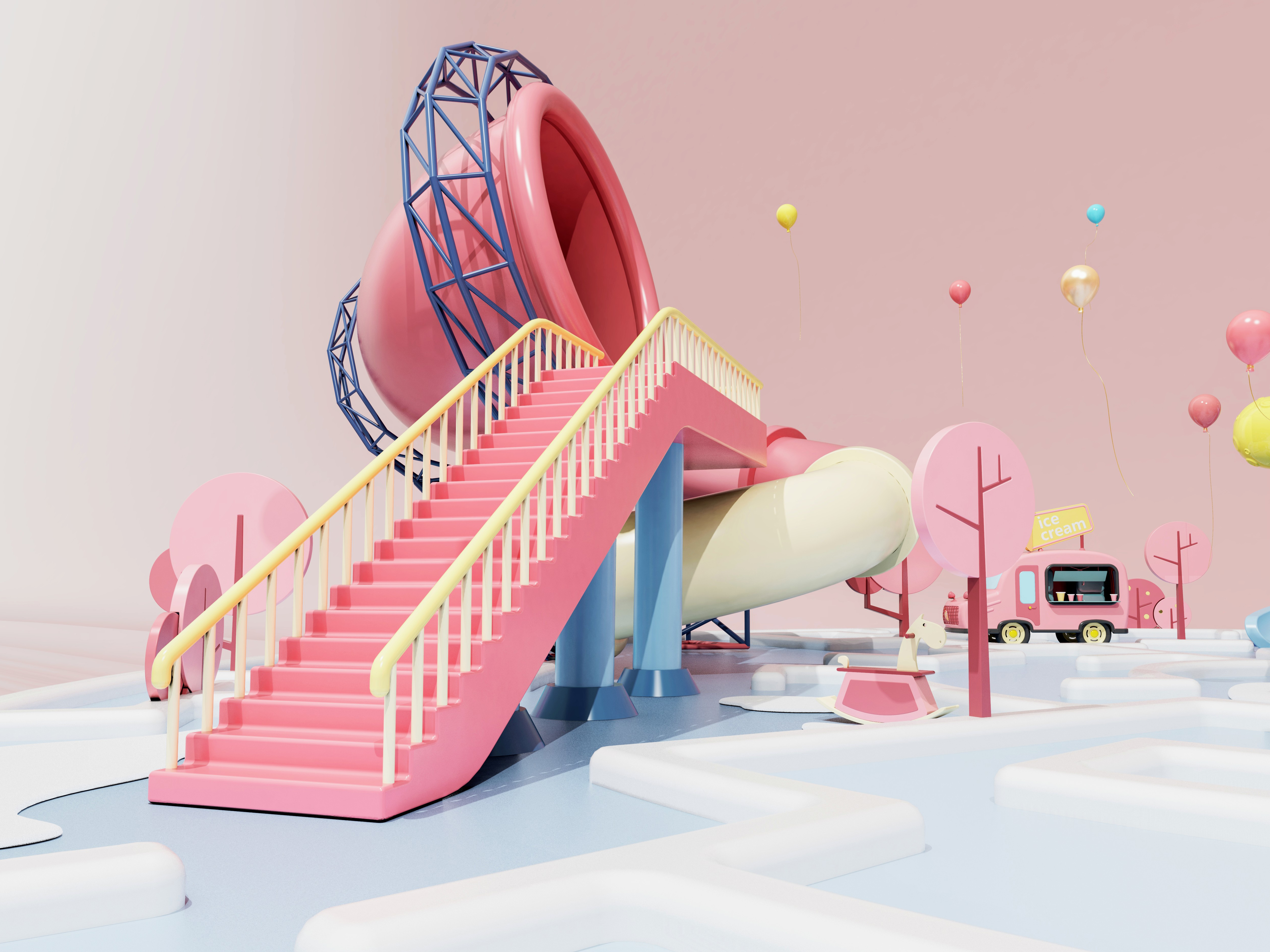 christmas，Crystal ball，Toys，festival celebration，keyshot8，children，Amusement Park，girl，