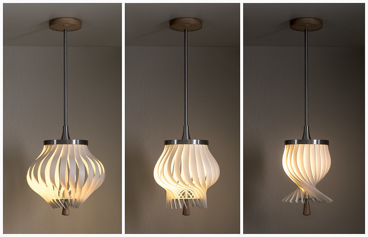 a chandelier，concise，Wood torsion，Control light，grace，romantic，