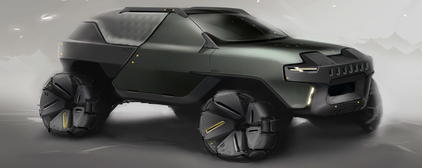 jeep，Hand drawn，automobile，