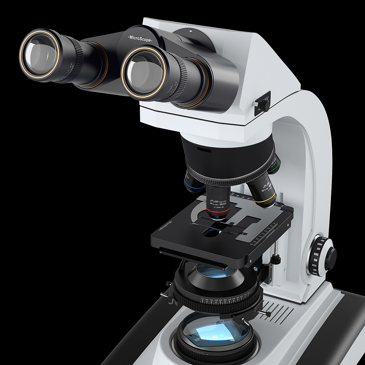 显微镜，3d模型，工业设计，