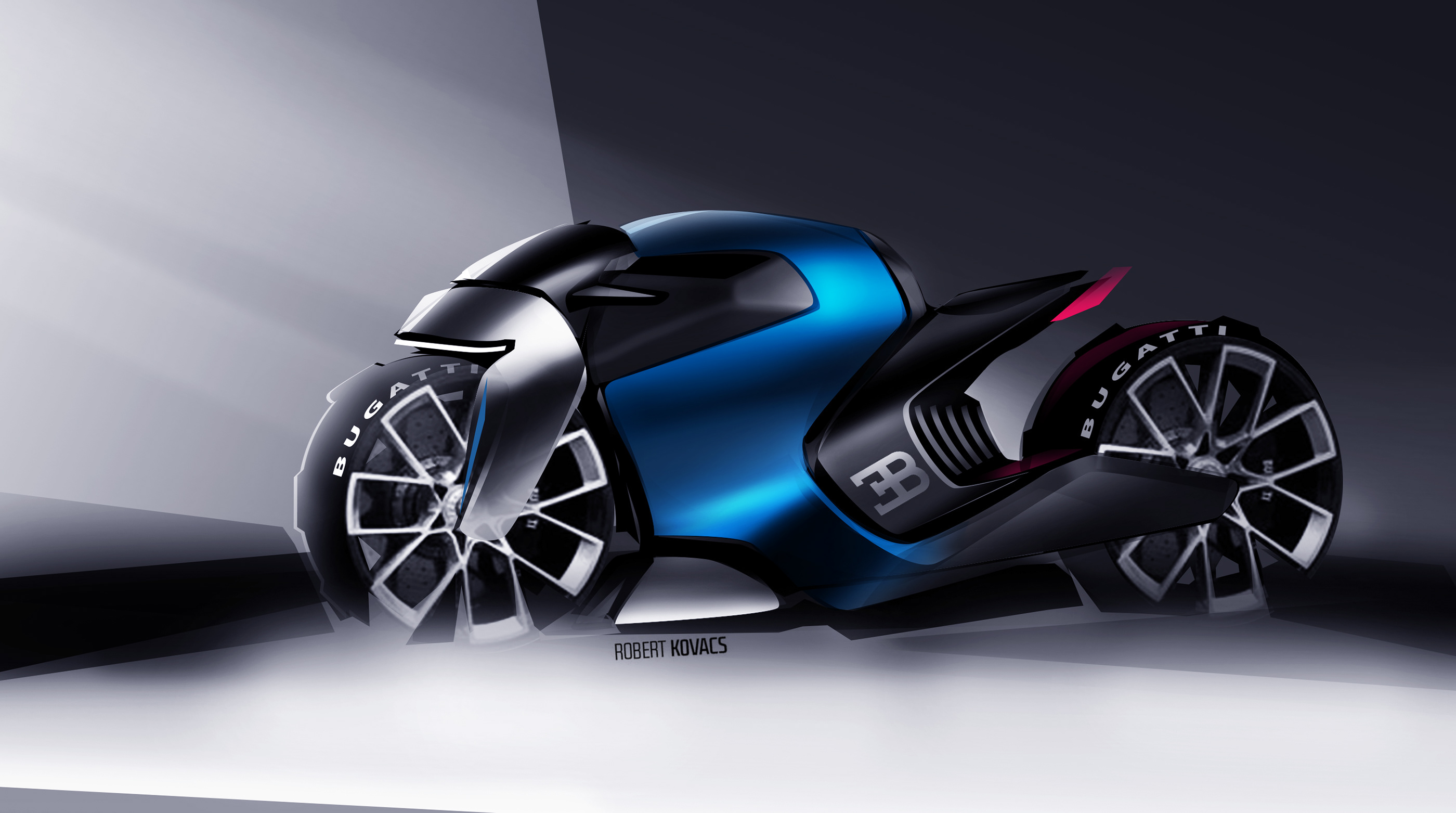 Motorcycle renderings，PS tutorial，Bugatti Bike，