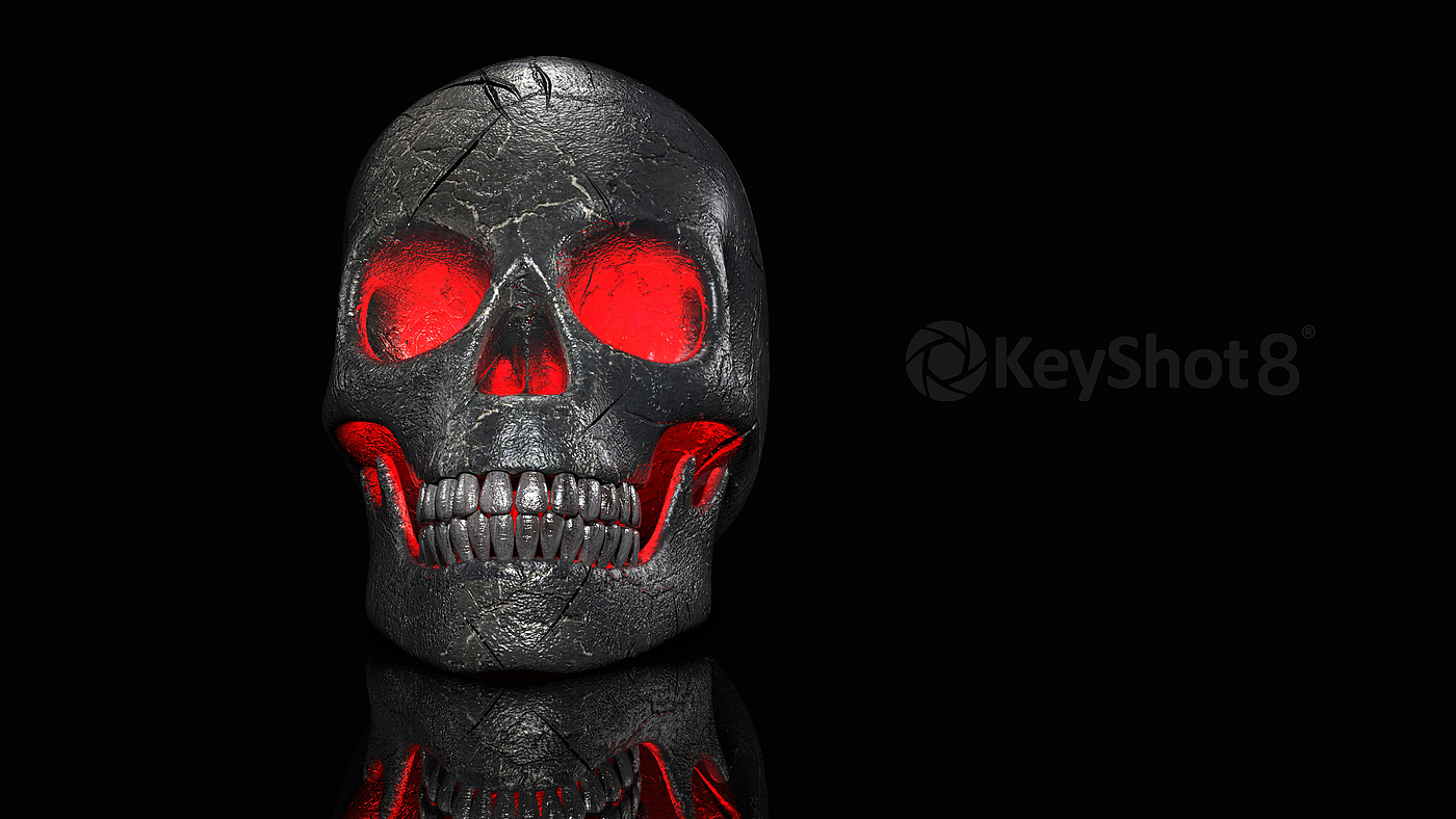 Old skull made of metal，