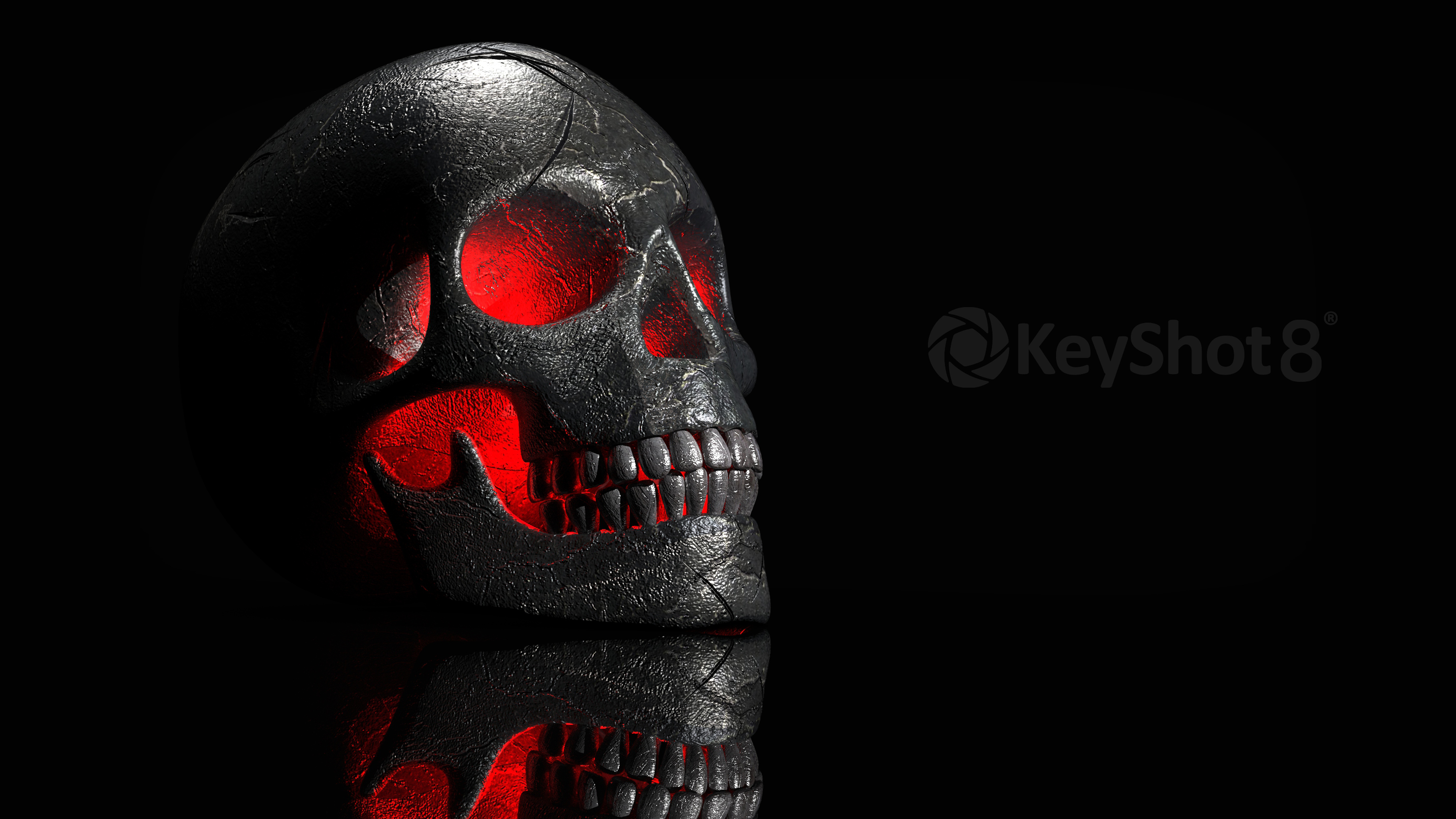 Old skull made of metal，