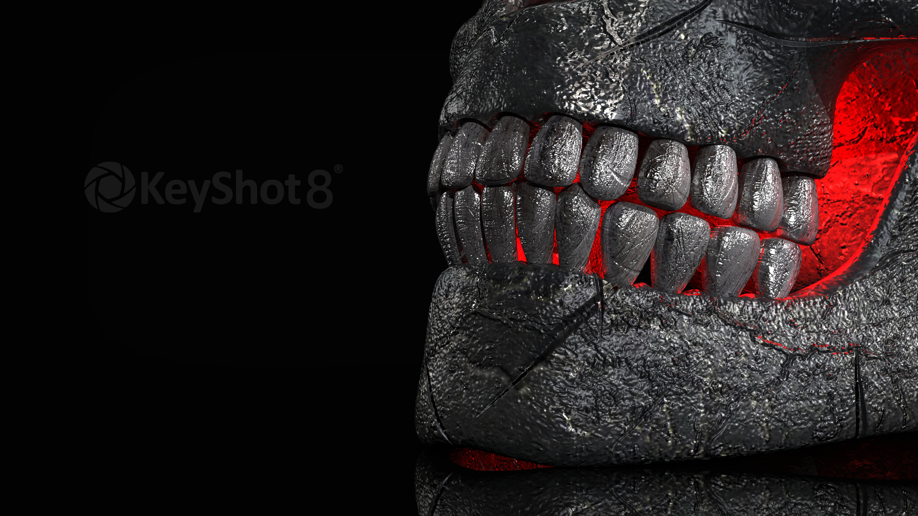 Old skull made of metal，