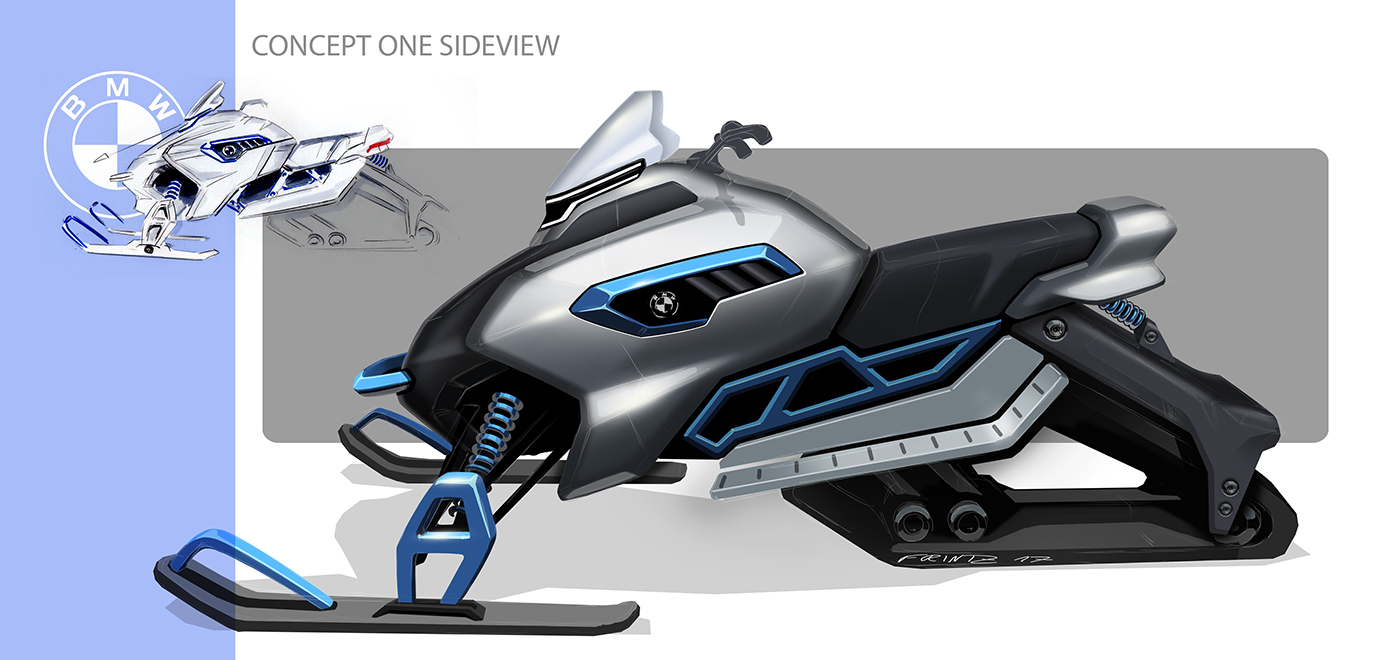 conceptual design，bmw，Snowmobile，