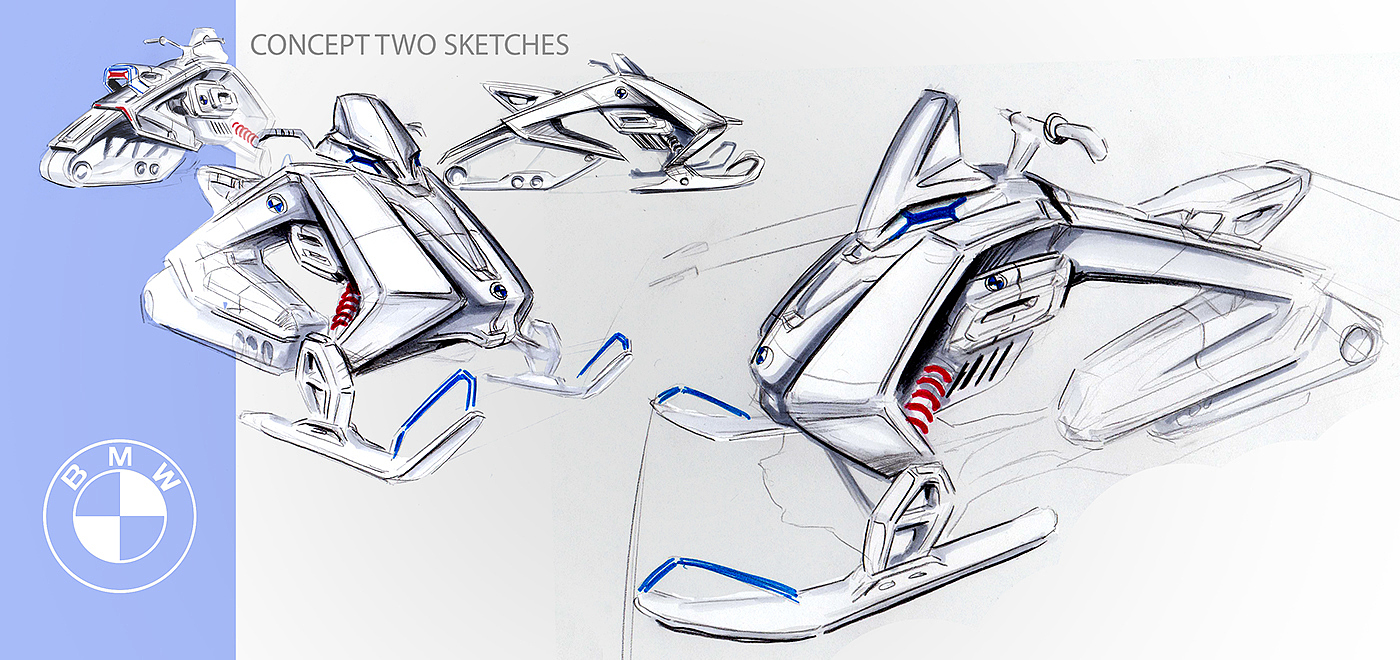 conceptual design，bmw，Snowmobile，