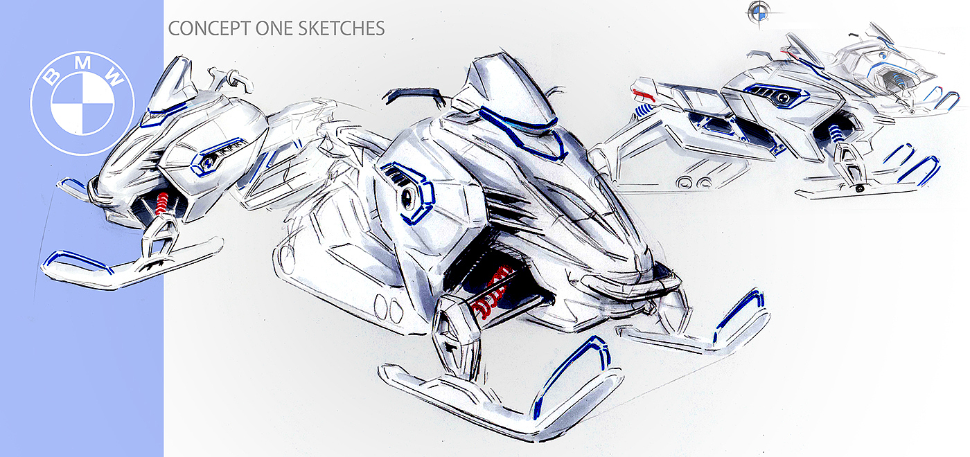 conceptual design，bmw，Snowmobile，
