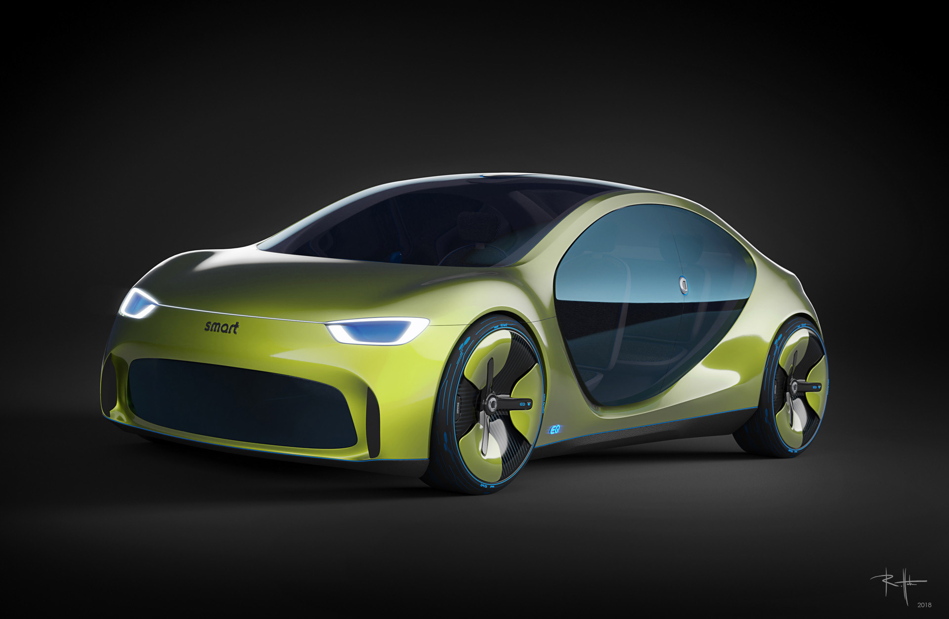 vehicle，Electric car，Smart EQ4，Benz，