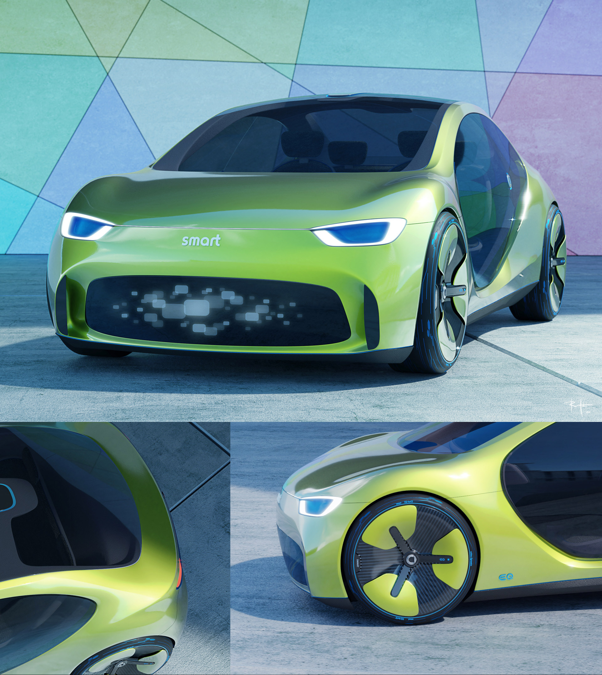 vehicle，Electric car，Smart EQ4，Benz，