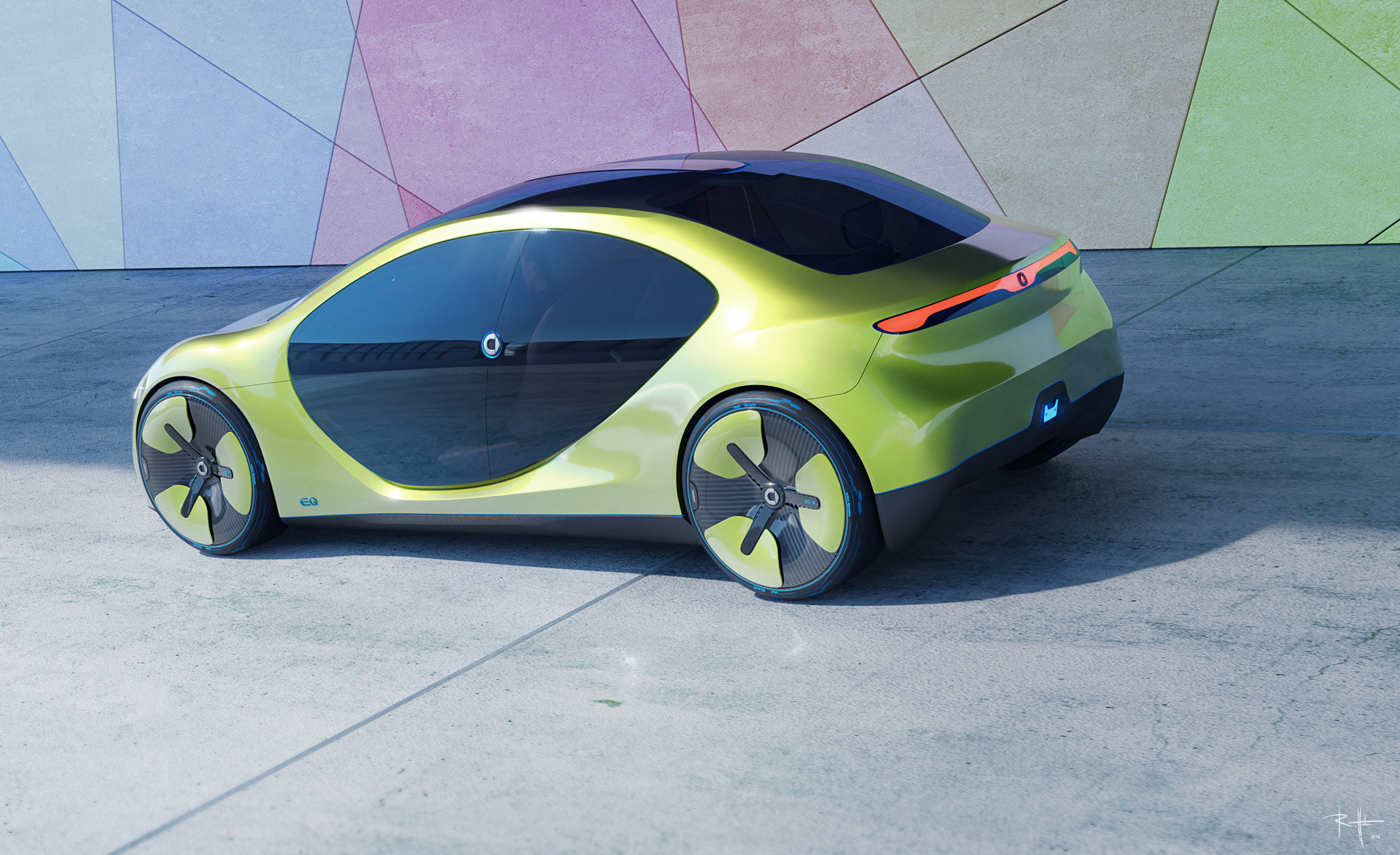 vehicle，Electric car，Smart EQ4，Benz，