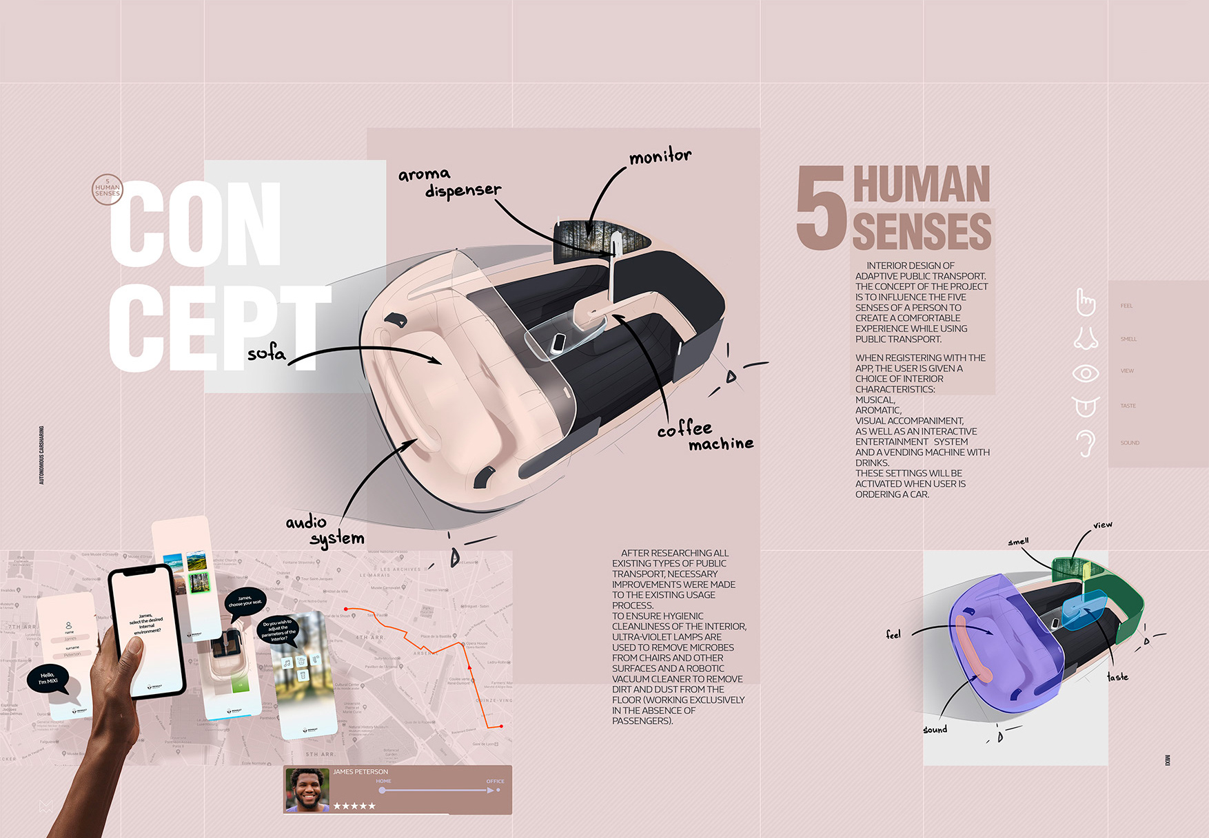 MIXI，concept，Automotive interior，Pink，