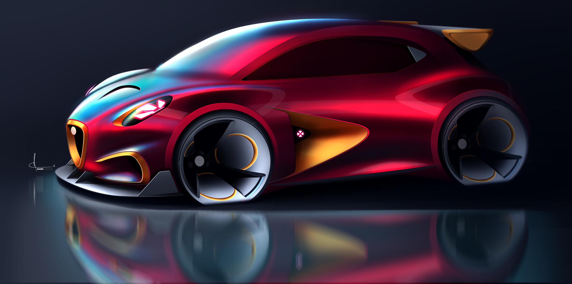 Automatic design，automobile，a design chart，illustration，Render，vehicle，