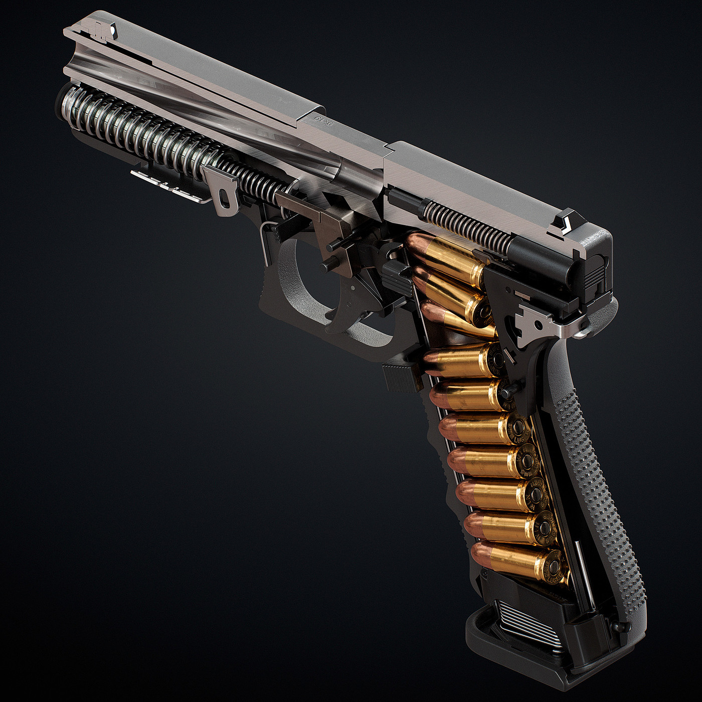 firearms，Glock 17 Jan 4，Pistol design，concept，