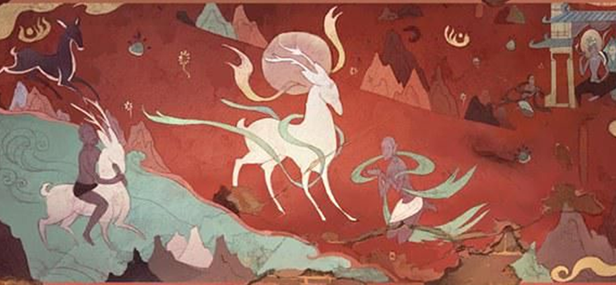 China，Chinese culture，Cultural creation，Dunhuang，mural，Arts and Crafts，gift，deer，