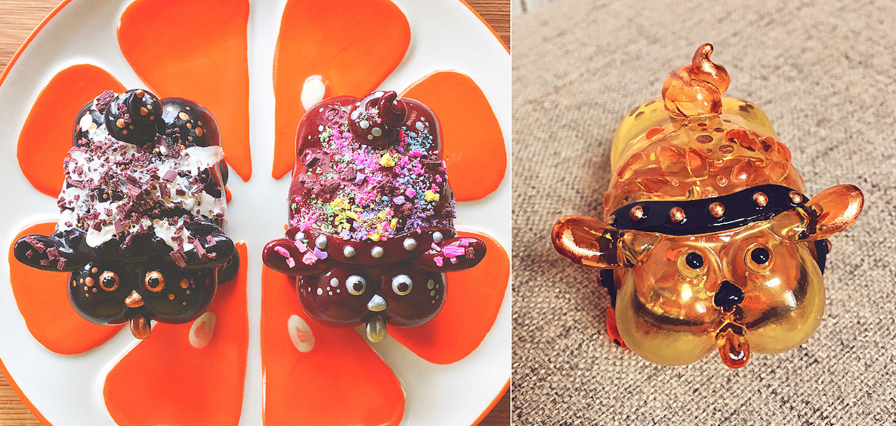 Toys，Trendy toys，Chinese style，dog，Painting，Awan，enamel，Ornaments，