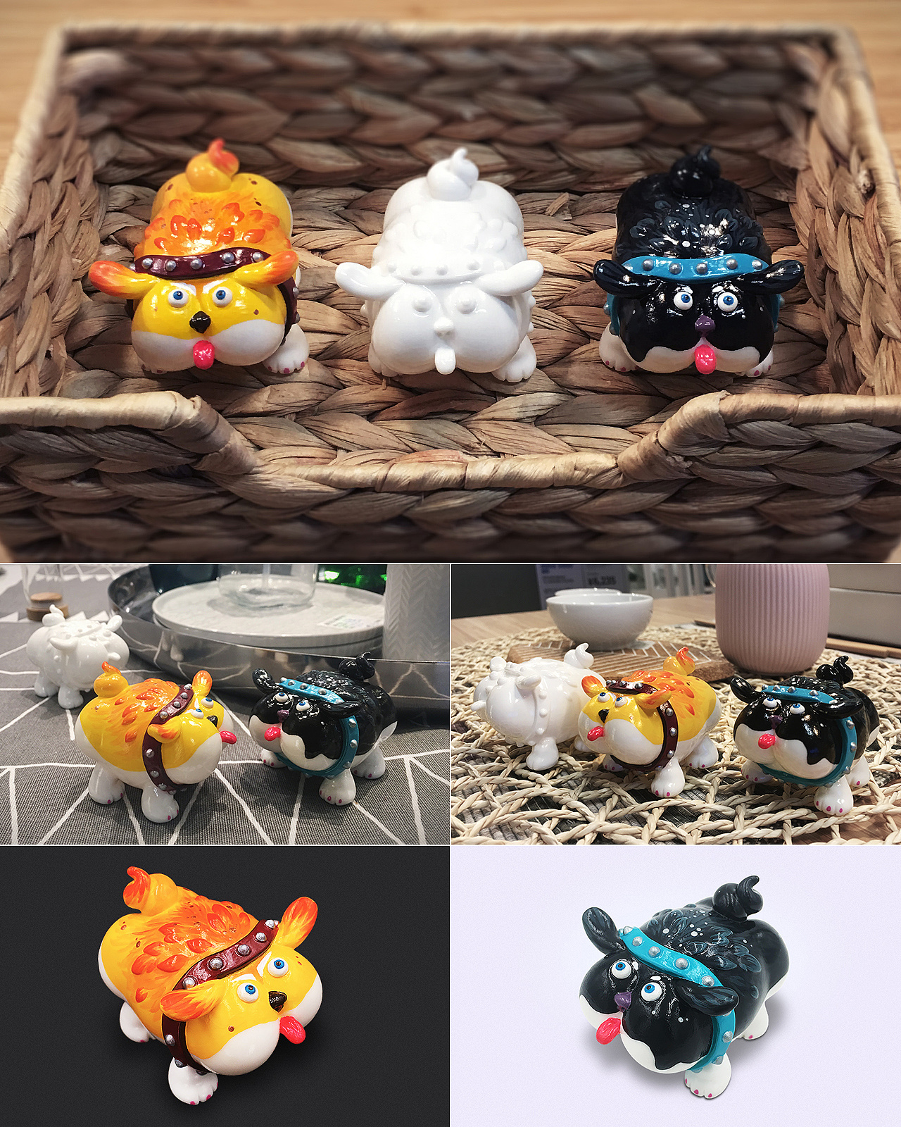 Toys，Trendy toys，Chinese style，dog，Painting，Awan，enamel，Ornaments，