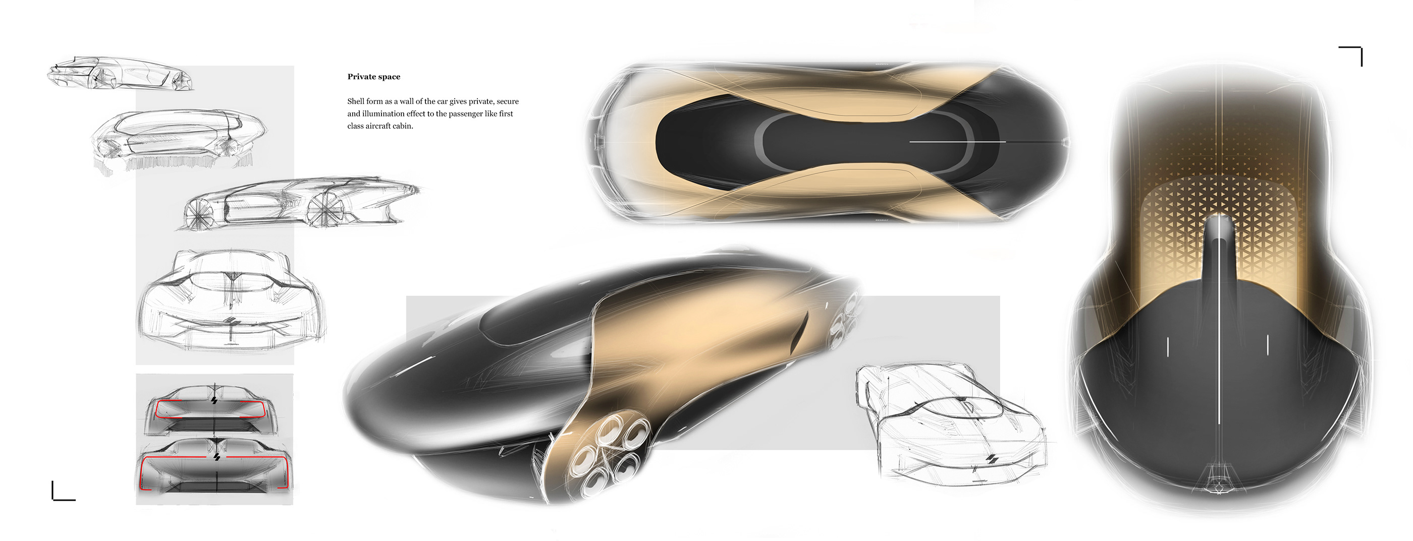design sketch，Concept Car，Renault Ultra，