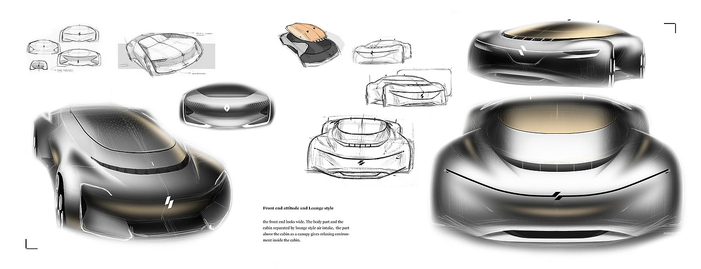 design sketch，Concept Car，Renault Ultra，