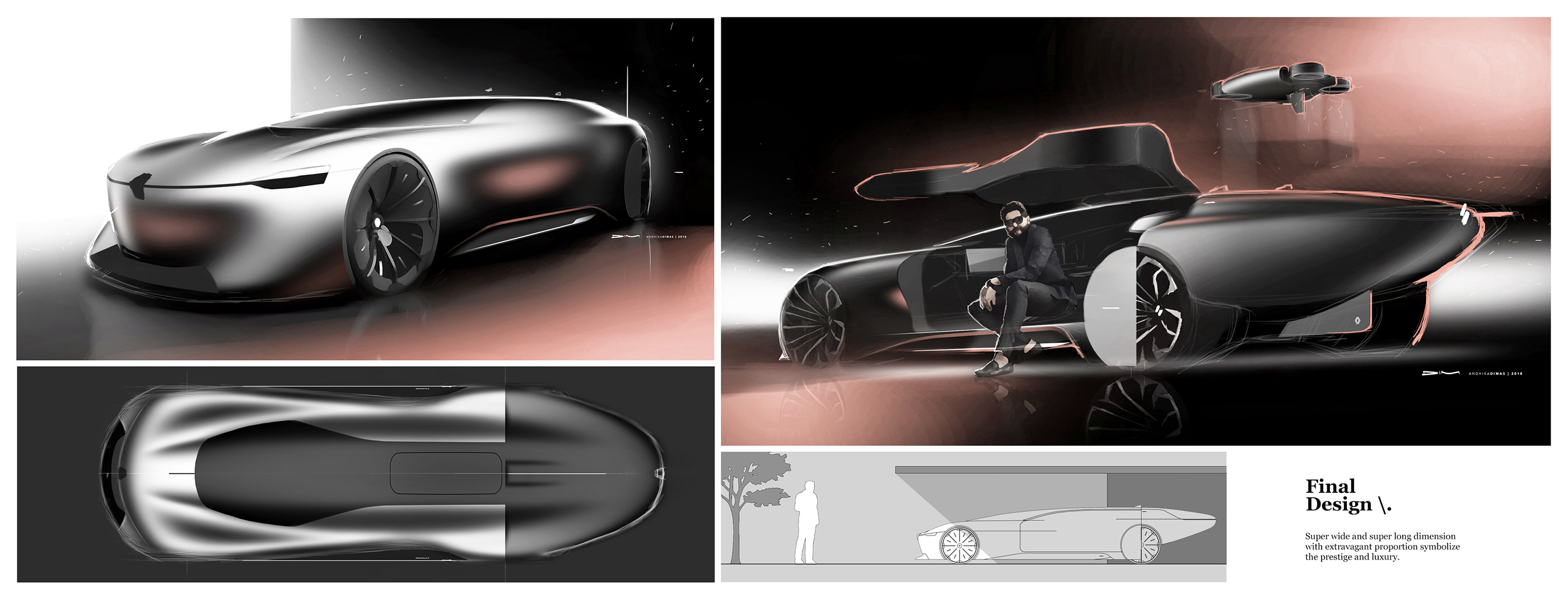design sketch，Concept Car，Renault Ultra，