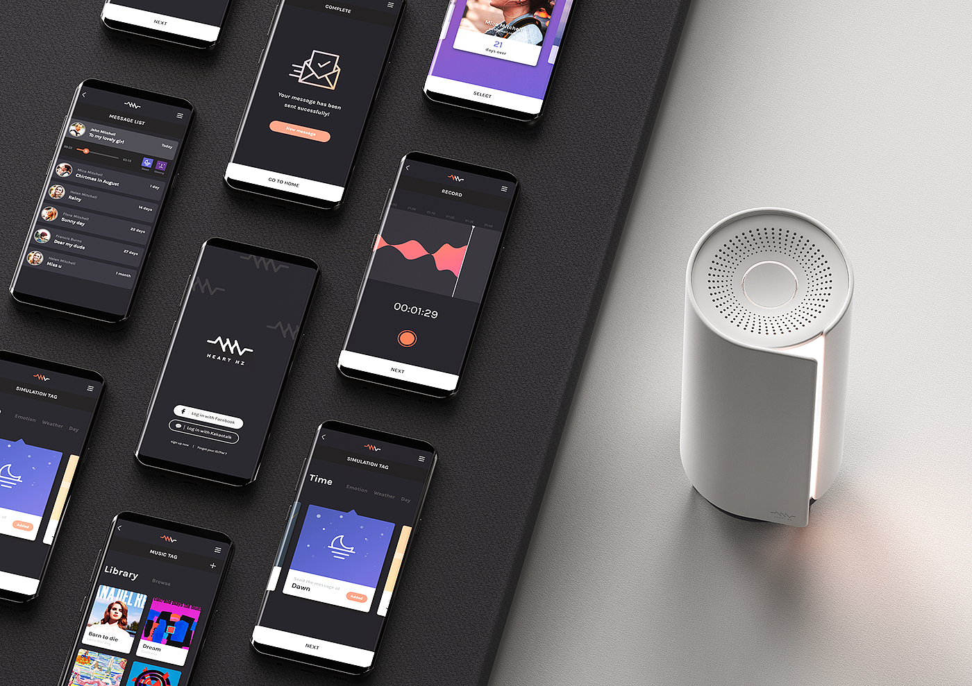 Interaction design，Portable lamps，Smart speaker，Heart Hz，