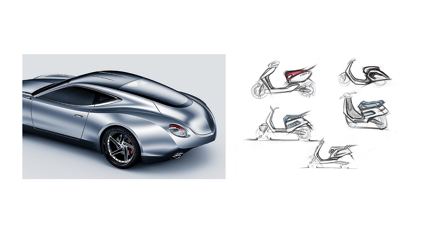 Hand drawn，Electric vehicle，