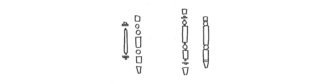 geometry，ball pen，assemble，Unit Pen，