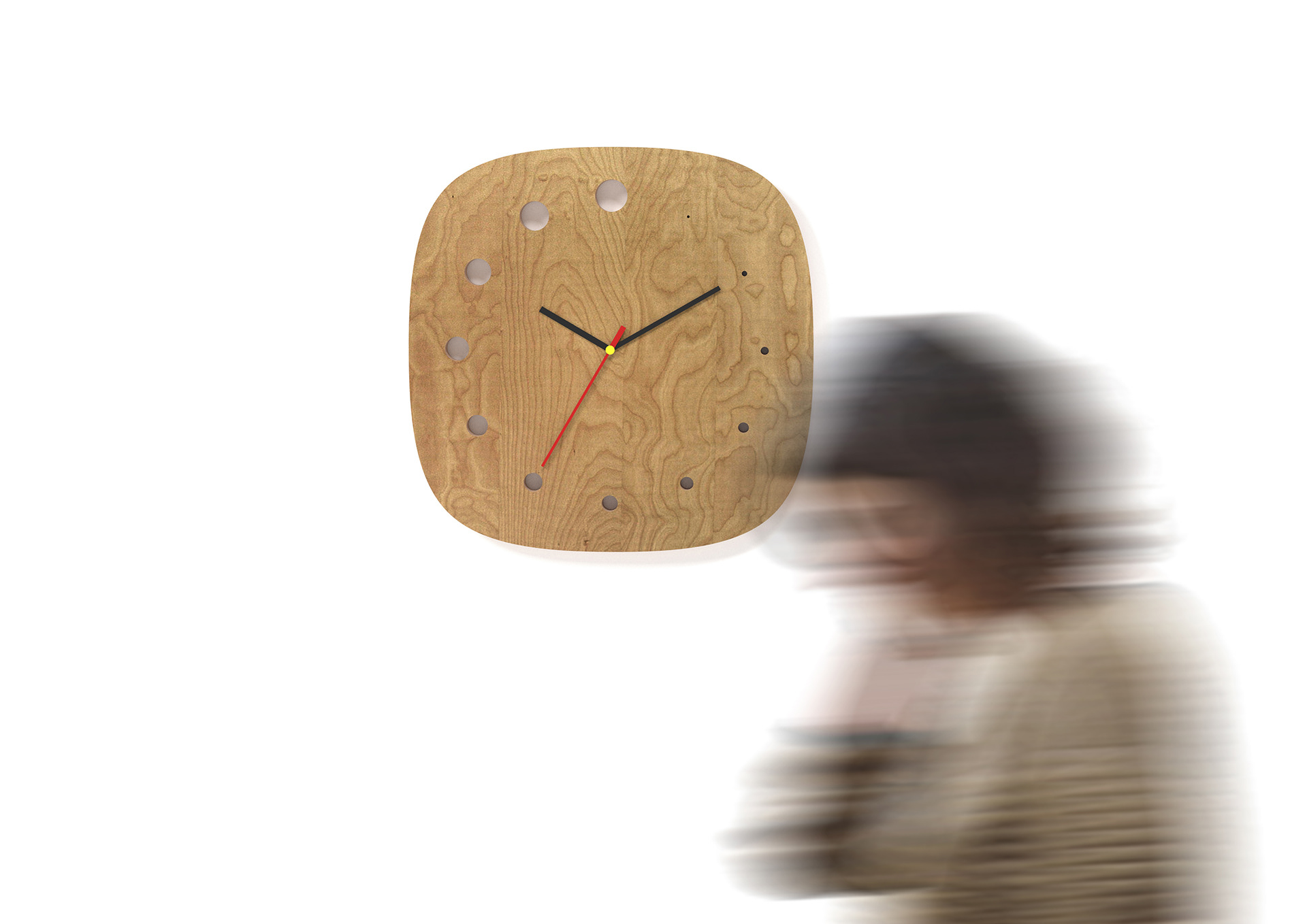 Wall clock，woodiness，Automatic design，