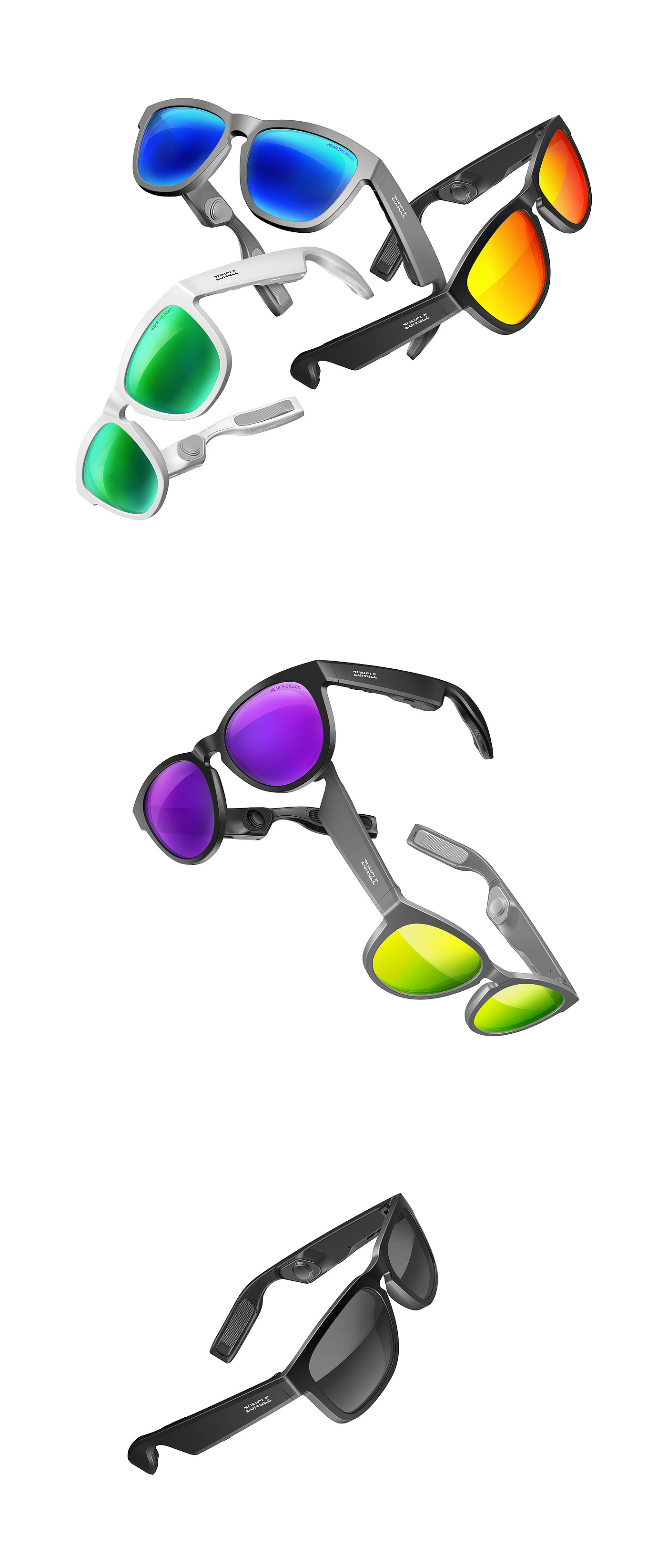 Zunlge V2，Bone conduction，Bluetooth headset，Sunglasses，