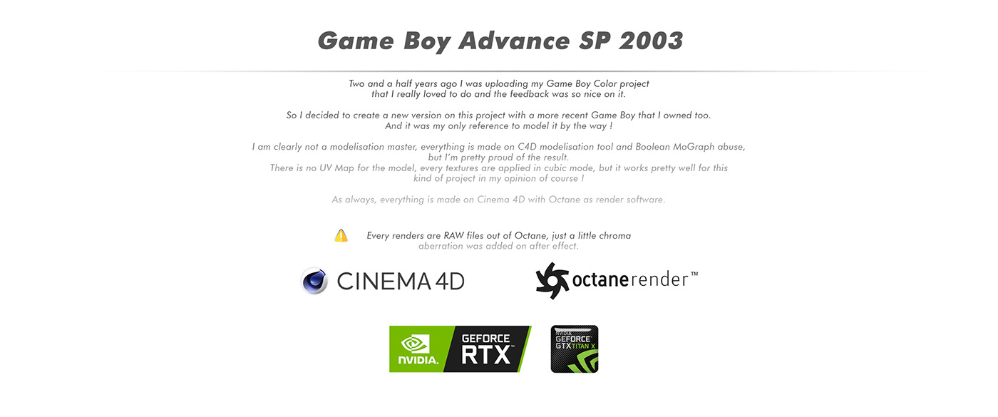 recreational machines，PSP，GAME BOY，cgi，Alexandre Guere，