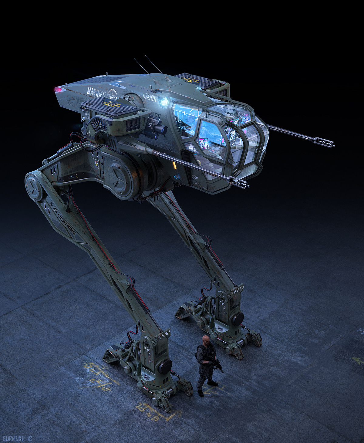 industrial design，model design ，Driverless machinery，X-35 LIGHTNING，