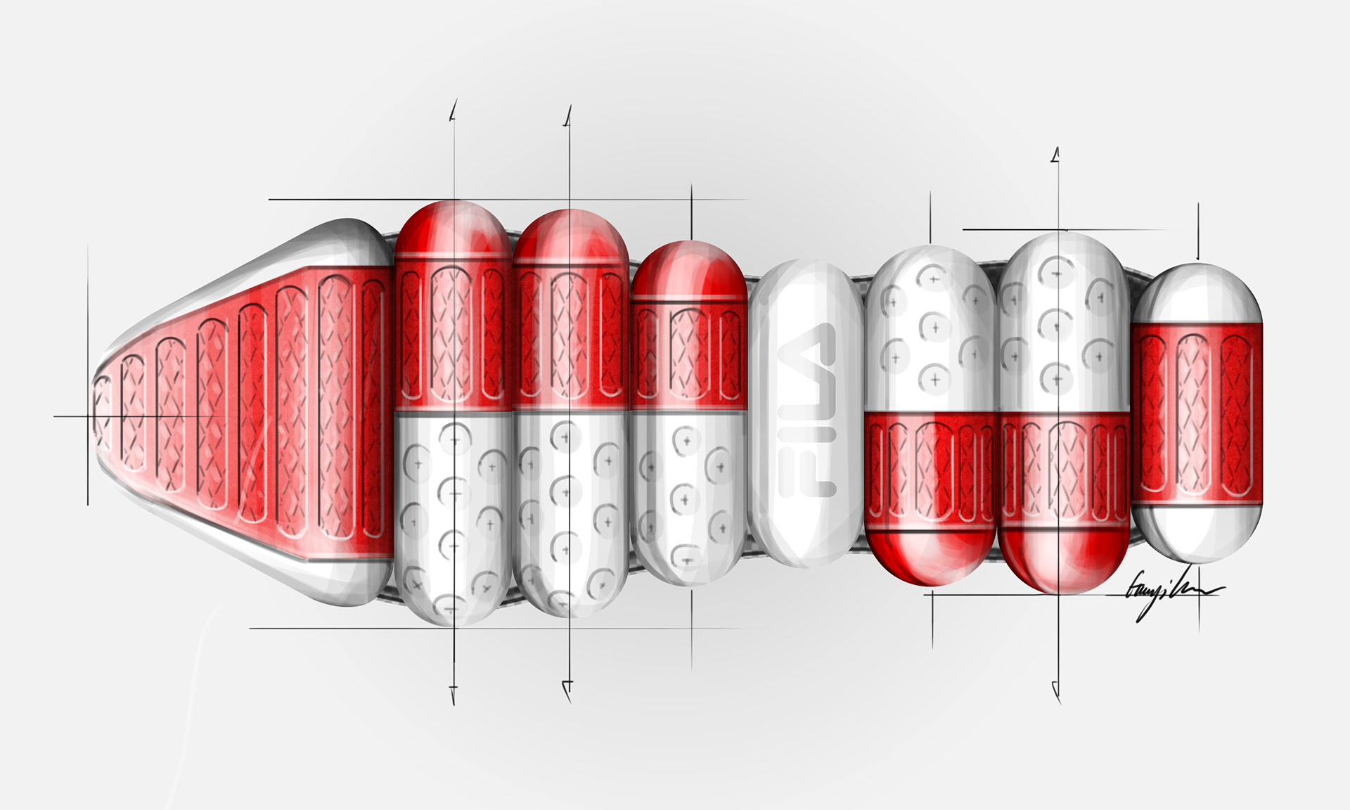 capsule，Running shoes，Row，