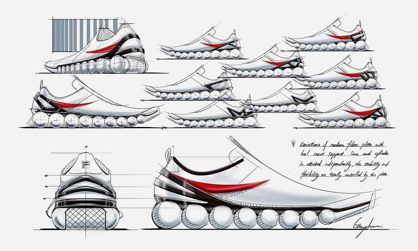 capsule，Running shoes，Row，