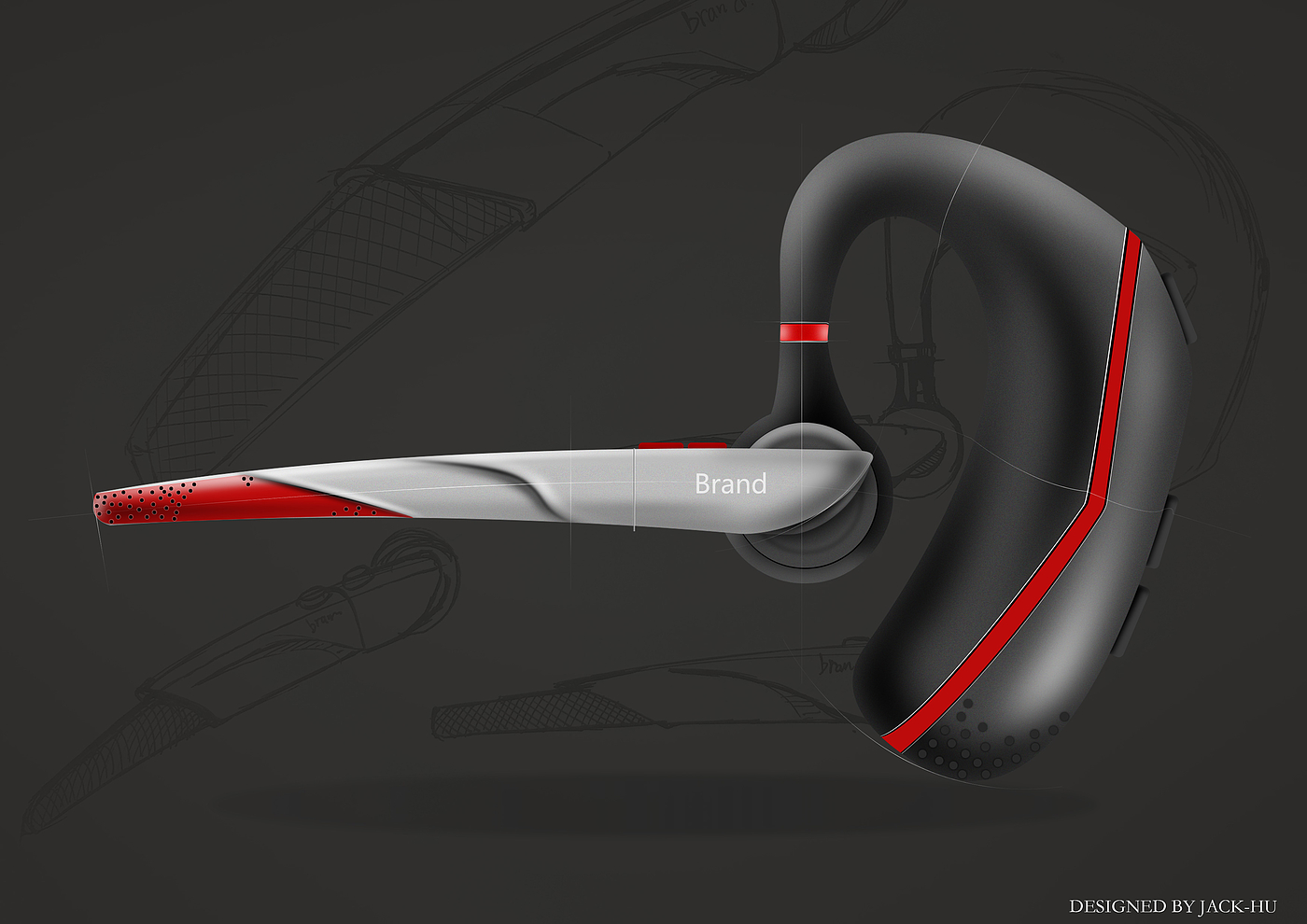 headset，Hand drawn，Business headset，Computer drawing，