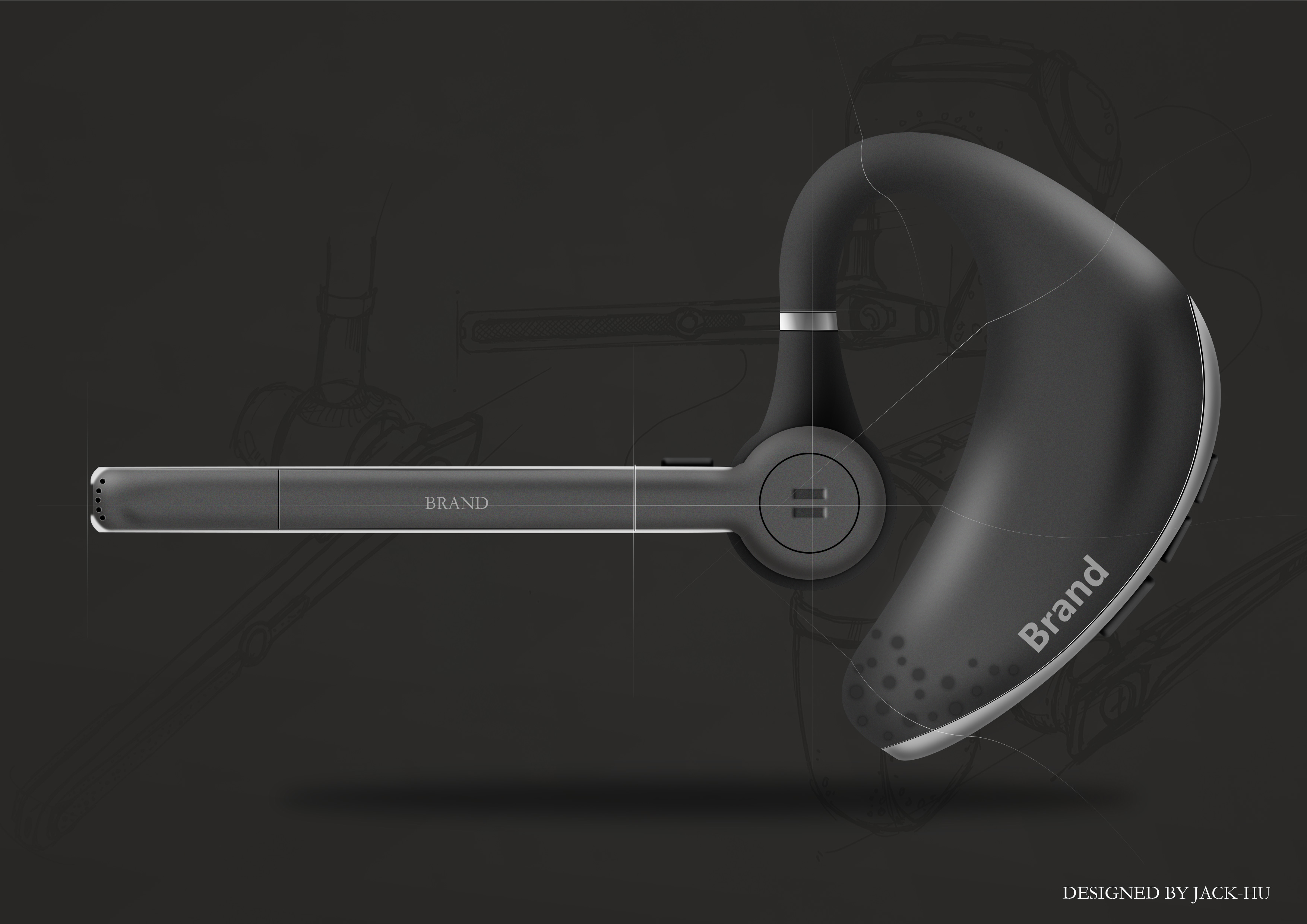 headset，Hand drawn，Business headset，Computer drawing，