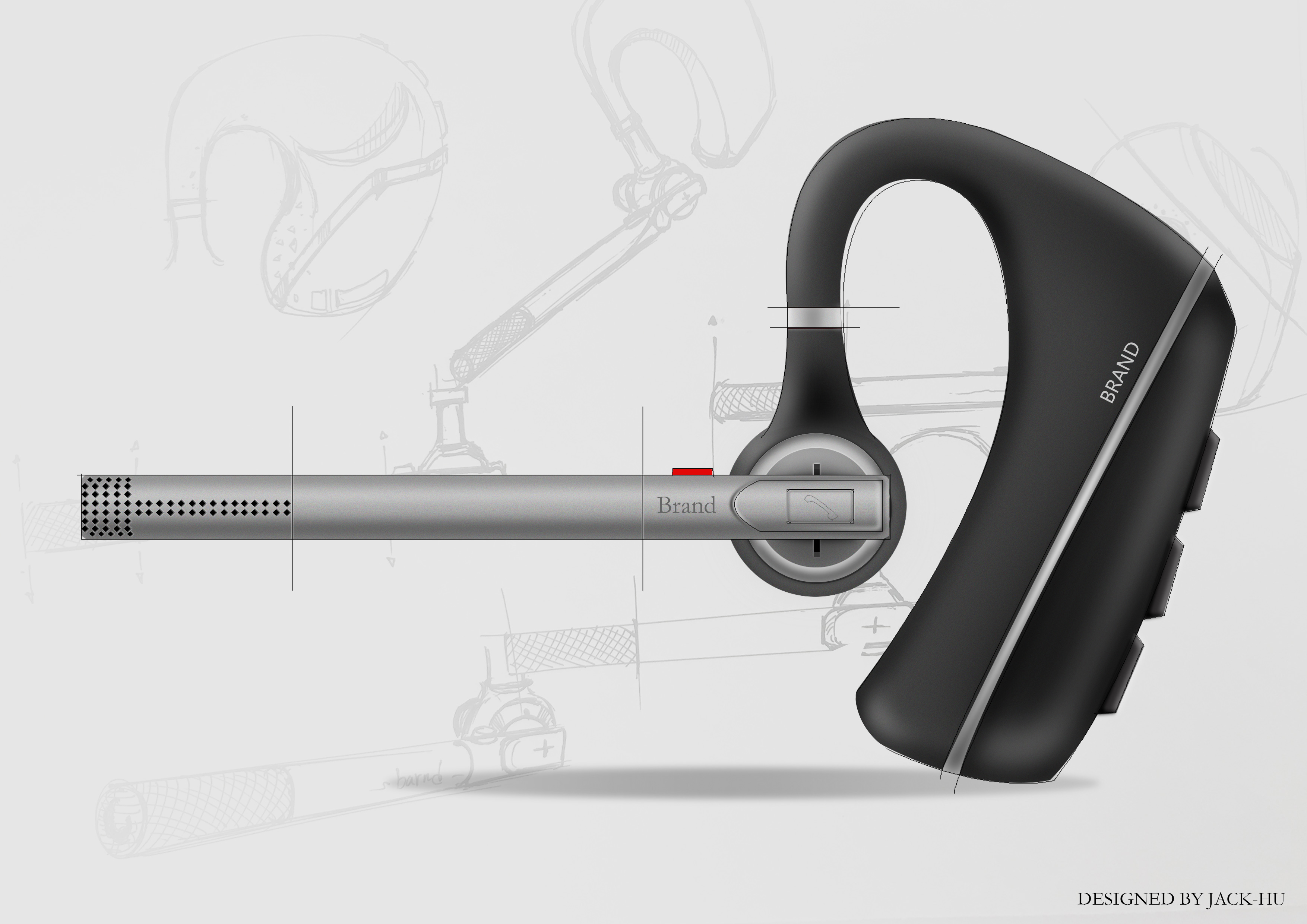 headset，Hand drawn，Business headset，Computer drawing，