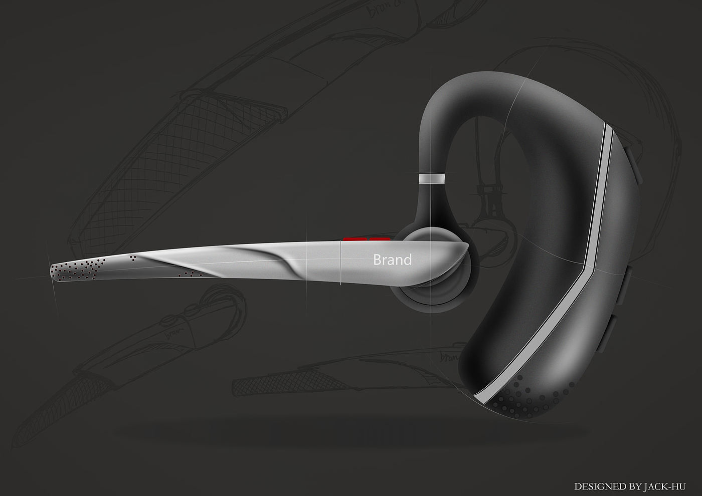 headset，Hand drawn，Business headset，Computer drawing，