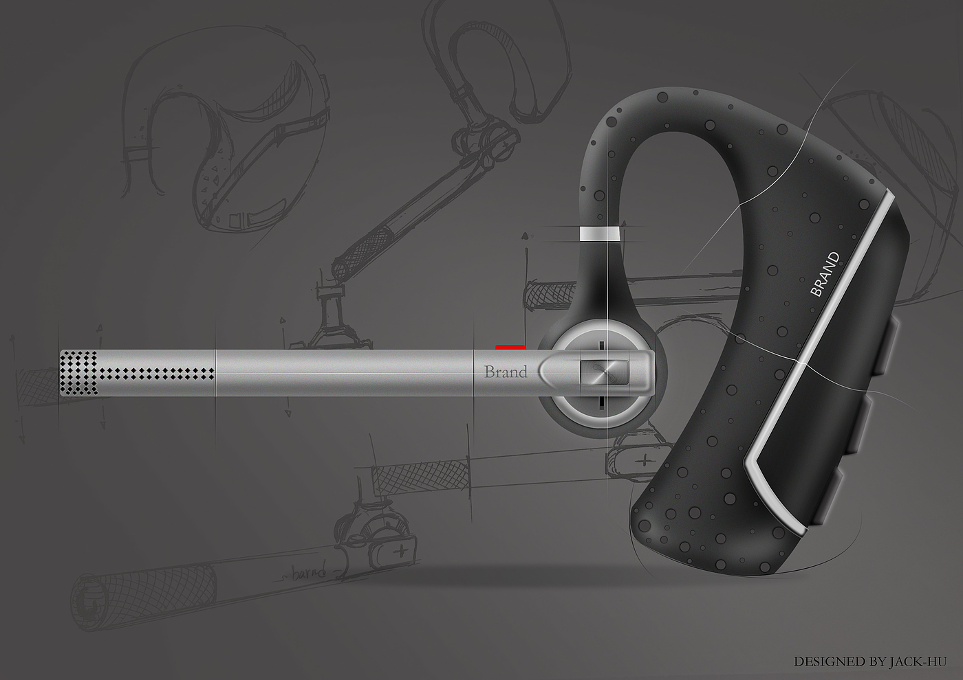 headset，Hand drawn，Business headset，Computer drawing，
