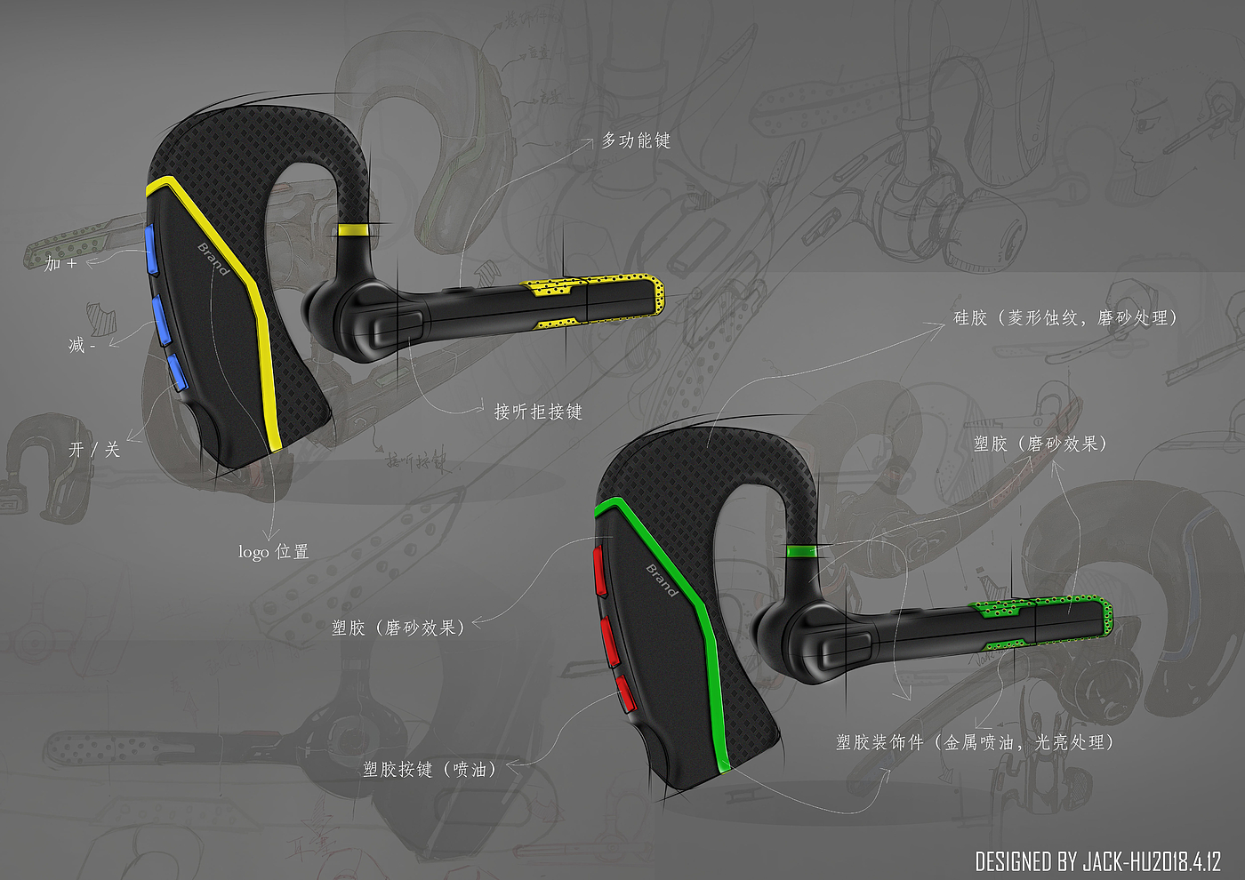 headset，Hand drawn，Business headset，Computer drawing，