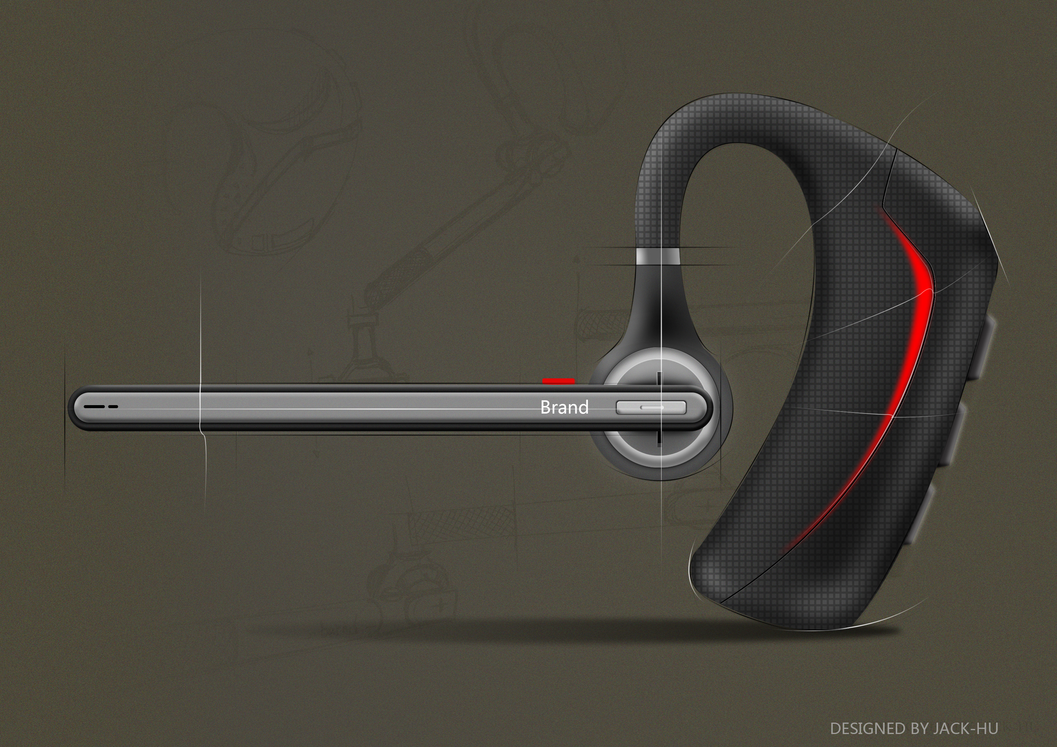 headset，Hand drawn，Business headset，Computer drawing，