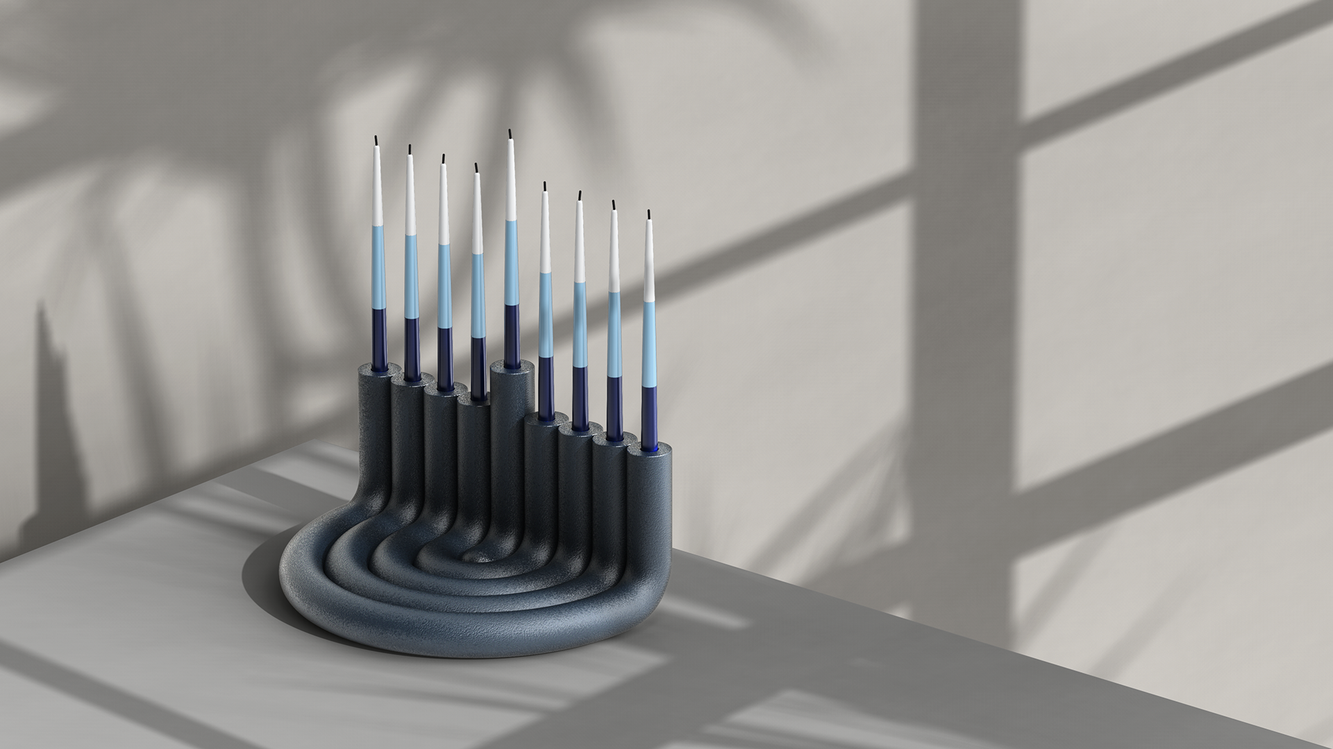 nest烛台巧妙的结构让产品完美嵌套在一个单元中