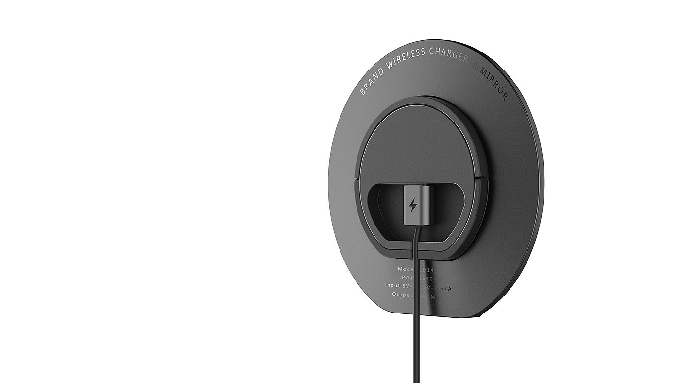 industrial design，Mirror wireless charger，