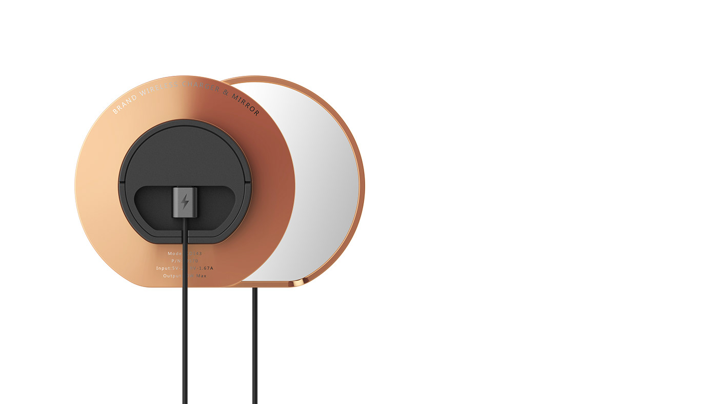 industrial design，Mirror wireless charger，
