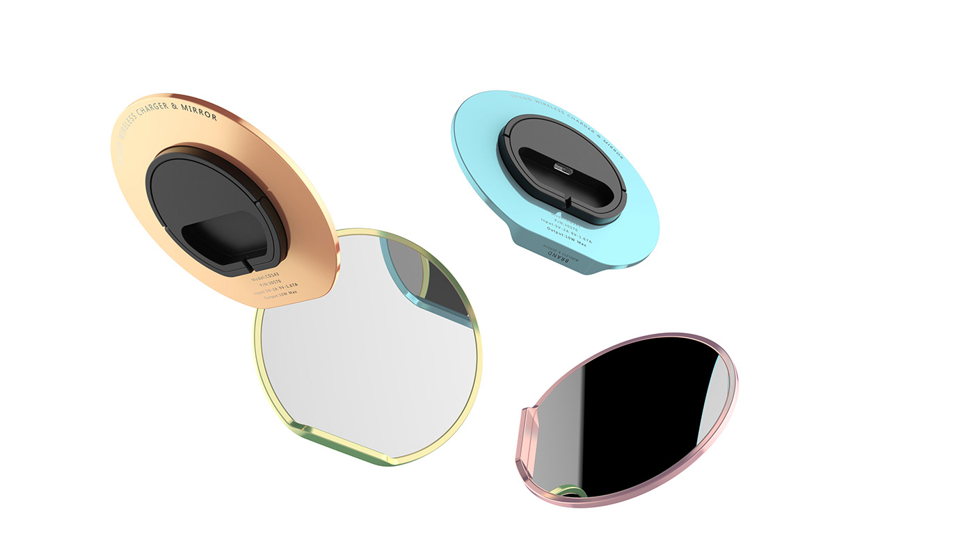 industrial design，Mirror wireless charger，